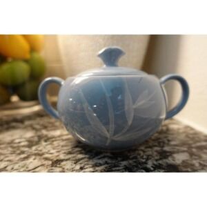 Vintage Winfield Blue pacific bamboo sugar canister double handles